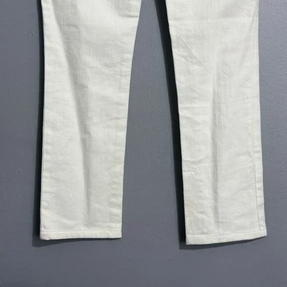 Tory Burch Skinny Jeans Pants Women Sz 28 White Embroidery Designer Logo Preppy - Picture 12 of 12